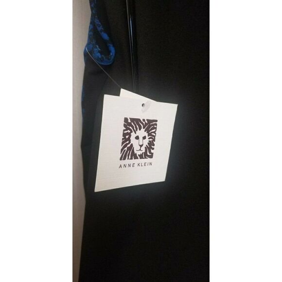 Women's ANNE KLEIN V-Neck Black and Blue Sleeveless Blouse Size 12 NWT - Picture 10 of 11